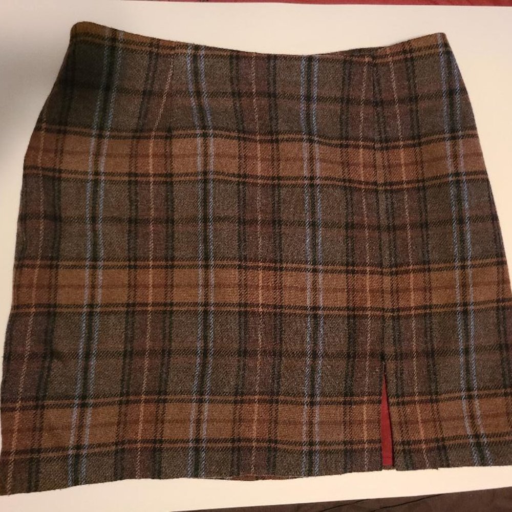 Wool Plaid Skirt